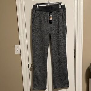 NWT. Women’s small Under Armour Gray Track Pants. Cold gear.